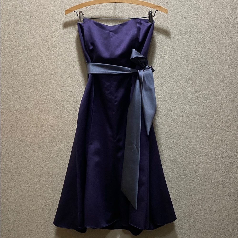 David’s bridal Dress in color Pewter with Satin Shawl and Slip.